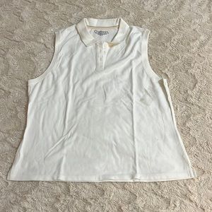 New Without Tag Chadwick's* Women's White Sleeveless PLO Shirt Size XL